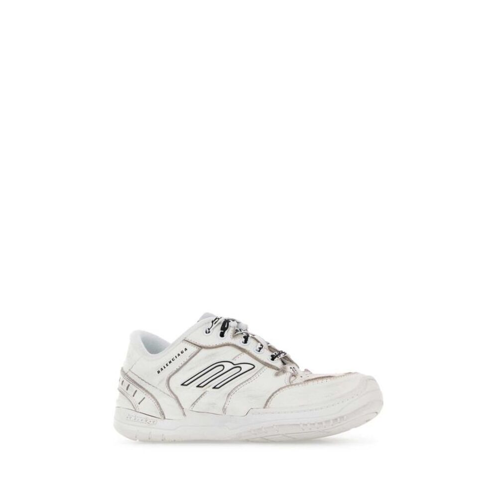 Balenciaga Women White Leather Hamptons Sneakers - Picture 2 of 2